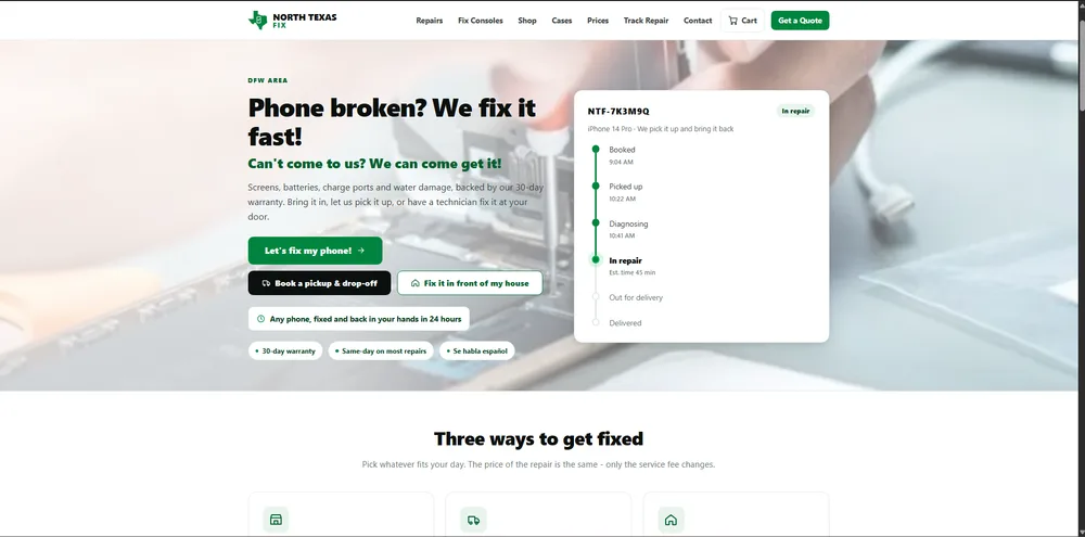 North Texas Fix website