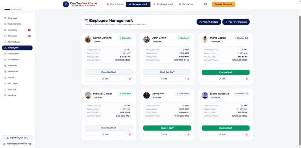 OneTap Workforce website